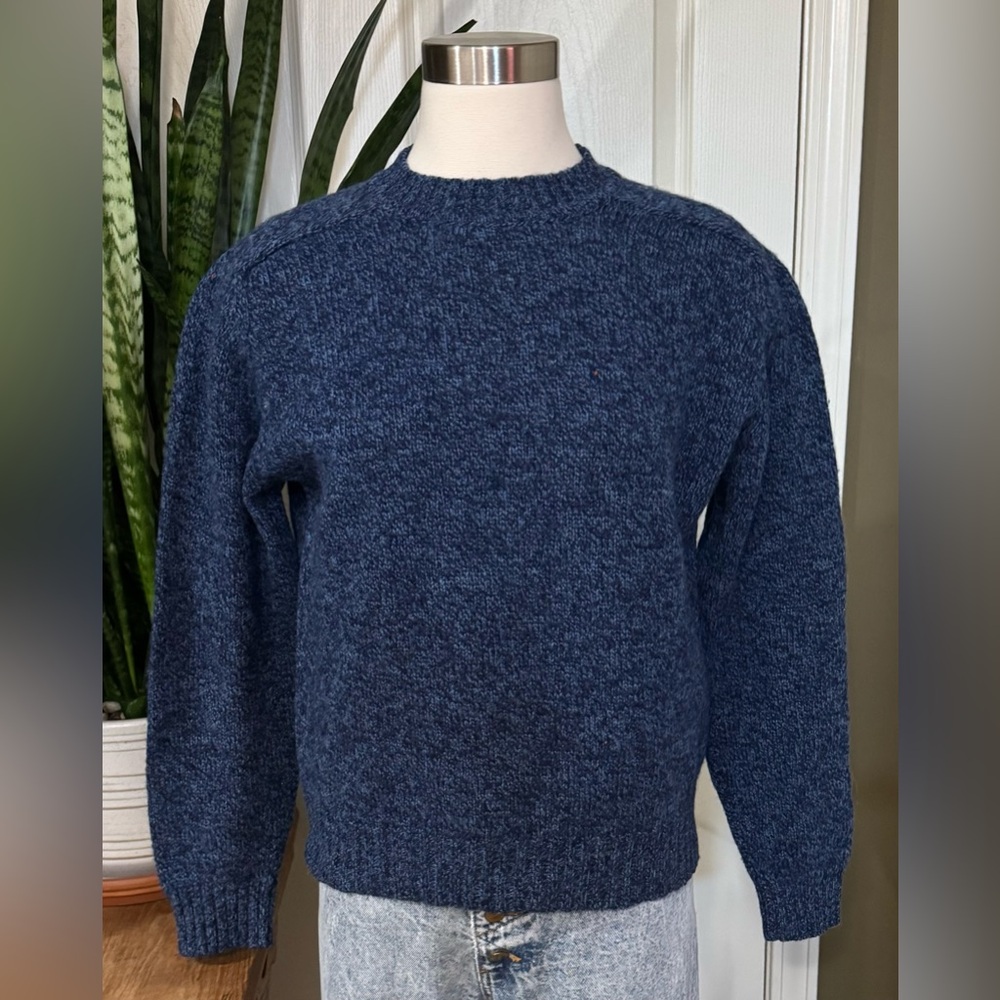 Vintage Shetland Wool Blue Sweater 90s Preppy women’s large‎